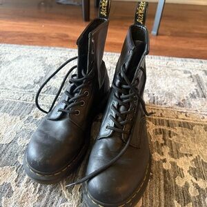 Dr. Martens Black Leather Combat Boots